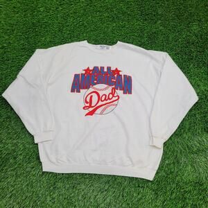 Vintage American Patriotic Dad Sweatshirt M/L 24x26 Crop